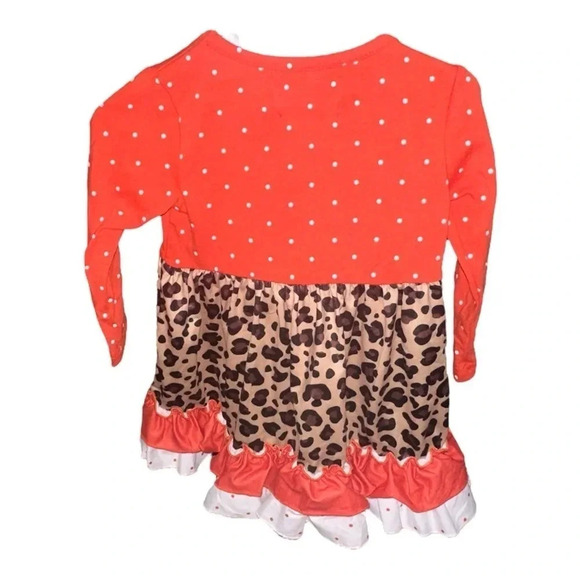 Marie Nicole Cheetah Pumpkin Girl’s Fall dress. size 12-18 months - Picture 2 of 4